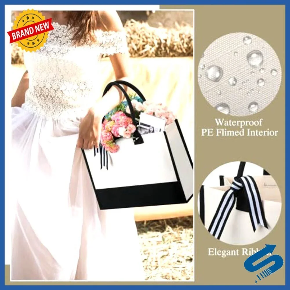 Canvas Tote Bags with Zipper Pocket Elegant Gift Set of 10 Reusable
